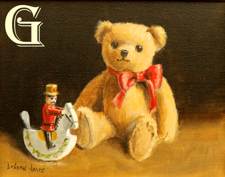 jones, deborah jones, teddy, oil painting, HIS FAVOURITE TOY